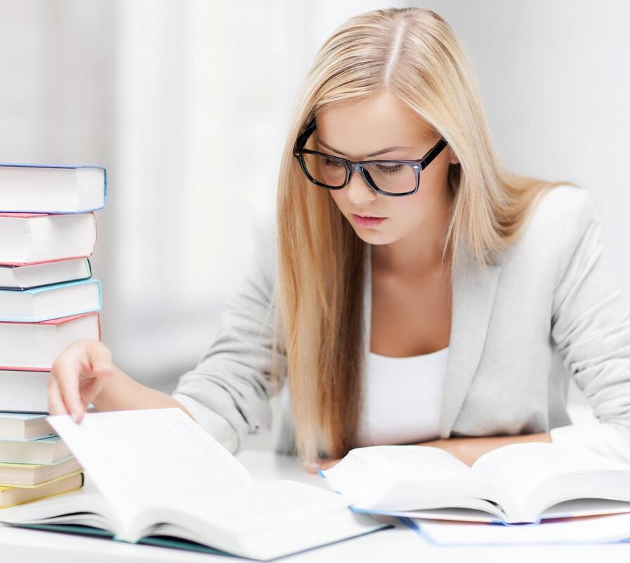 woman working reading studying